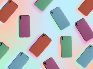 colorful cell phones
