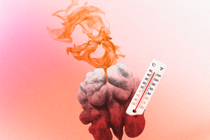 a brain on fire resembling anger